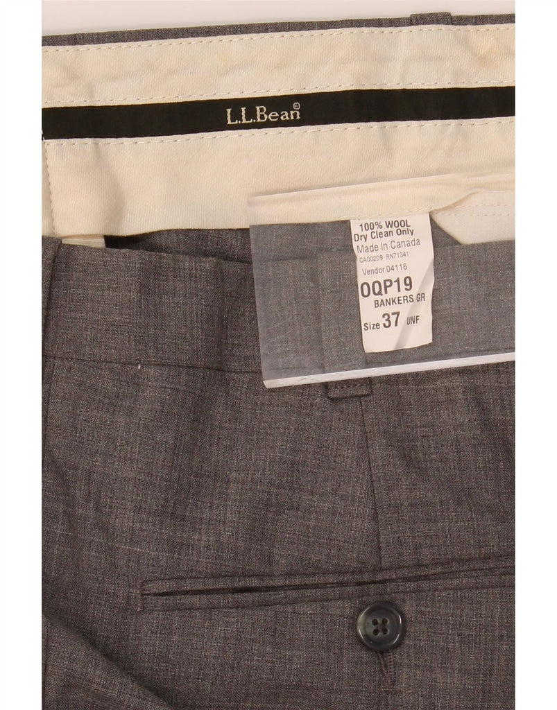 L.L.BEAN Mens Pegged Suit Trousers W37 L31 Grey Wool Vintage L.L.Bean and Second-Hand L.L.Bean from Messina Hembry 