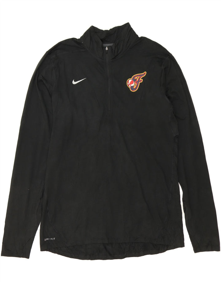 NIKE Mens Dri Fit Graphic Zip Neck Pullover Tracksuit Top Large Black Vintage Nike and Second-Hand Nike from Messina Hembry 