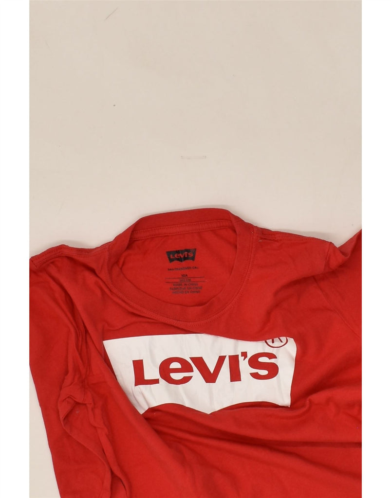 LEVI'S Boys Graphic Top Long Sleeve 7-8 Years Red Cotton | Vintage Levi's | Thrift | Second-Hand Levi's | Used Clothing | Messina Hembry 