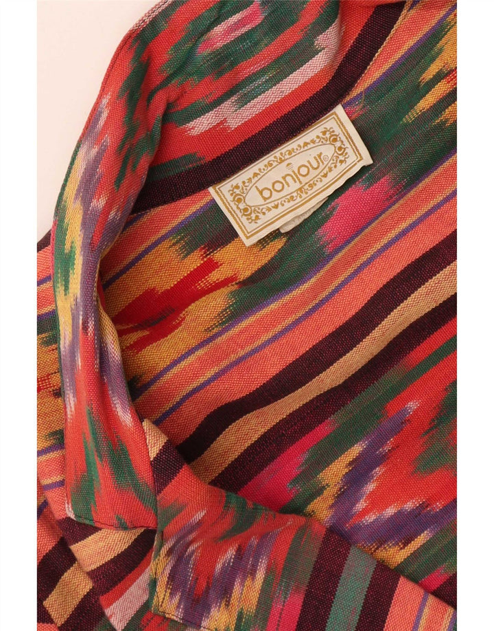 Vintage Womens 2 Button Blazer Jacket UK 18 XL Multicoloured Ikat Cotton
