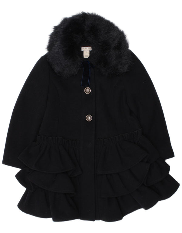 Monsoon Girls Overcoat 5-6 Years Navy Blue Polyester