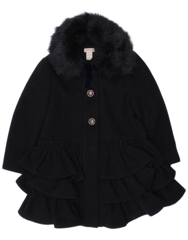 Monsoon Girls Overcoat 5-6 Years Navy Blue Polyester