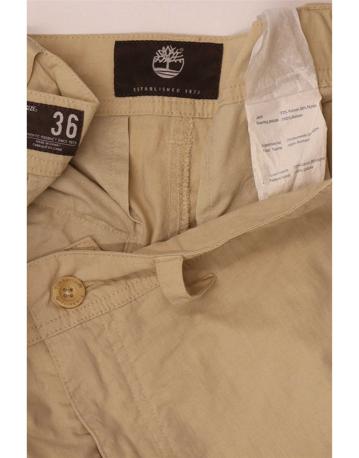 Timberland Mens Cargo Shorts W36 Large Beige Cotton