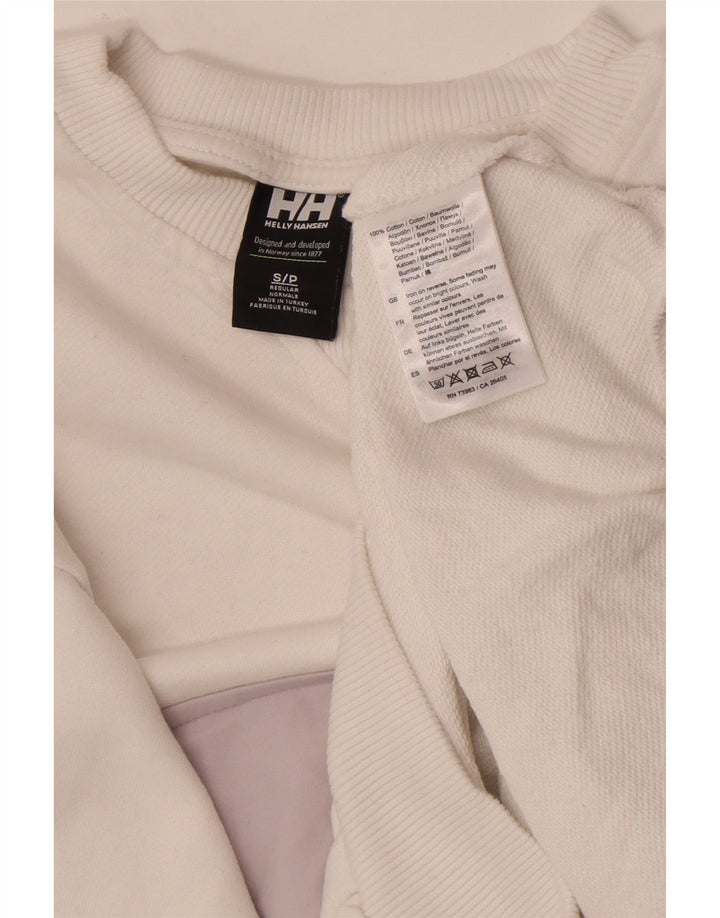 Helly Hansen Mens Graphic Sweatshirt Jumper Small White Colourblock Cotton