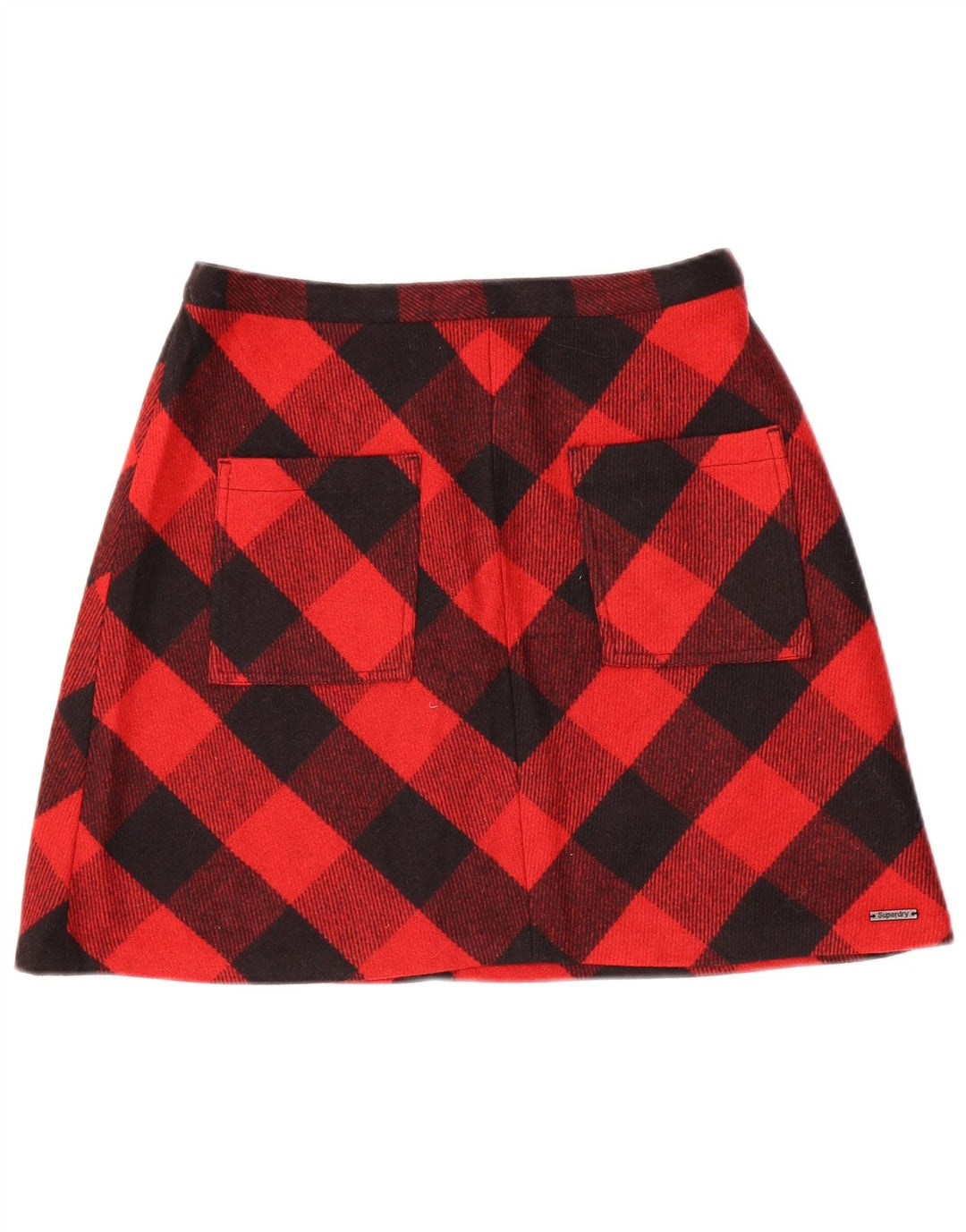 SUPERDRY Womens Mini Skirt Medium W30  Red Gingham Wool