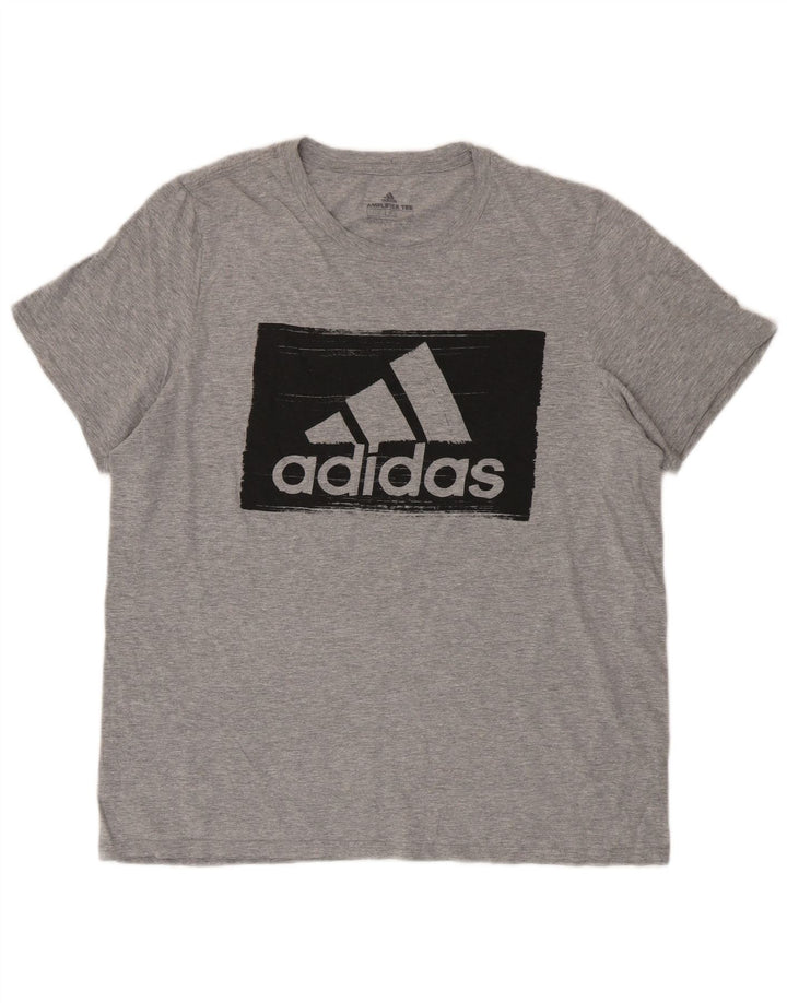 Adidas Mens Graphic T-Shirt Top Large Grey Cotton