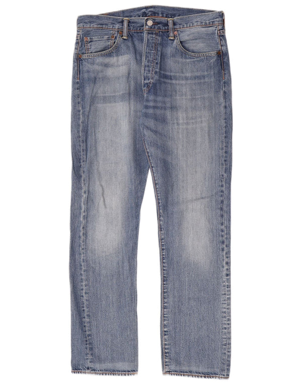 Levi's Mens 501 Straight Jeans W34 L32 Blue Cotton