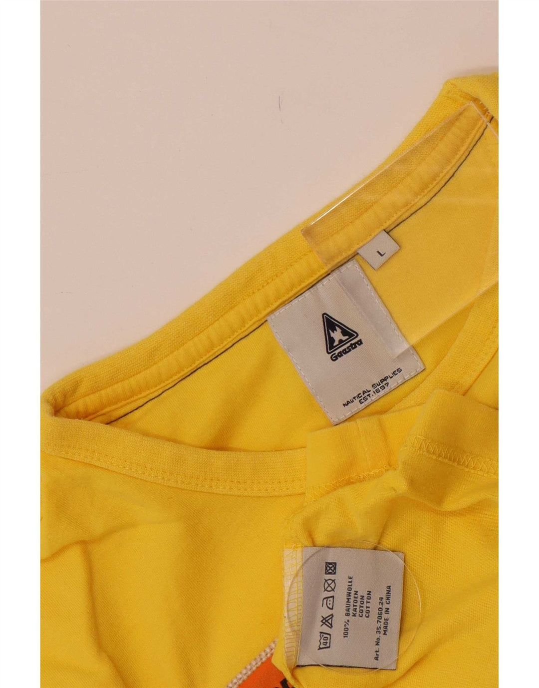 Gaastra Mens Graphic T-Shirt Top Large Yellow Cotton