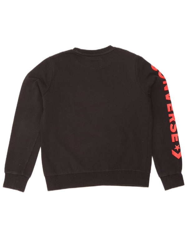 Converse Womens Graphic Sweatshirt Jumper UK 8 Small Black