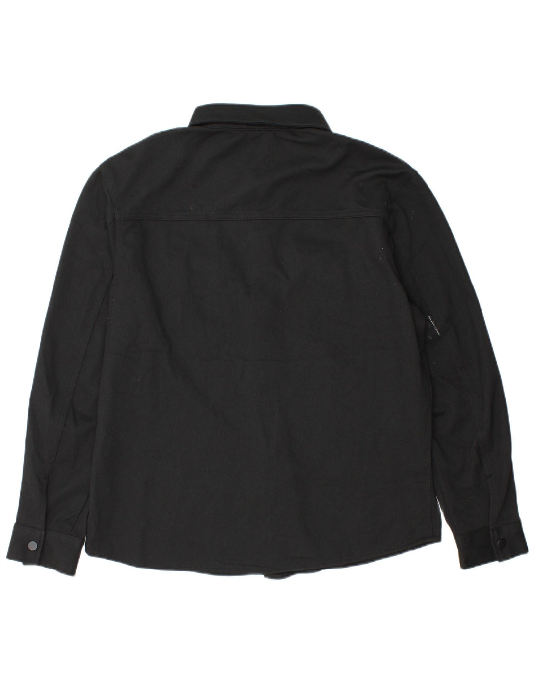 Zara Mens Overshirt Shirt Large Black Polyester