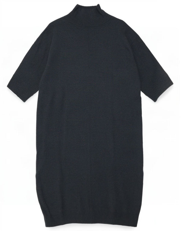 Cos Womens 3/4 Sleeve Oversized Jumper Dress UK 6 XS Green Flecked Wool