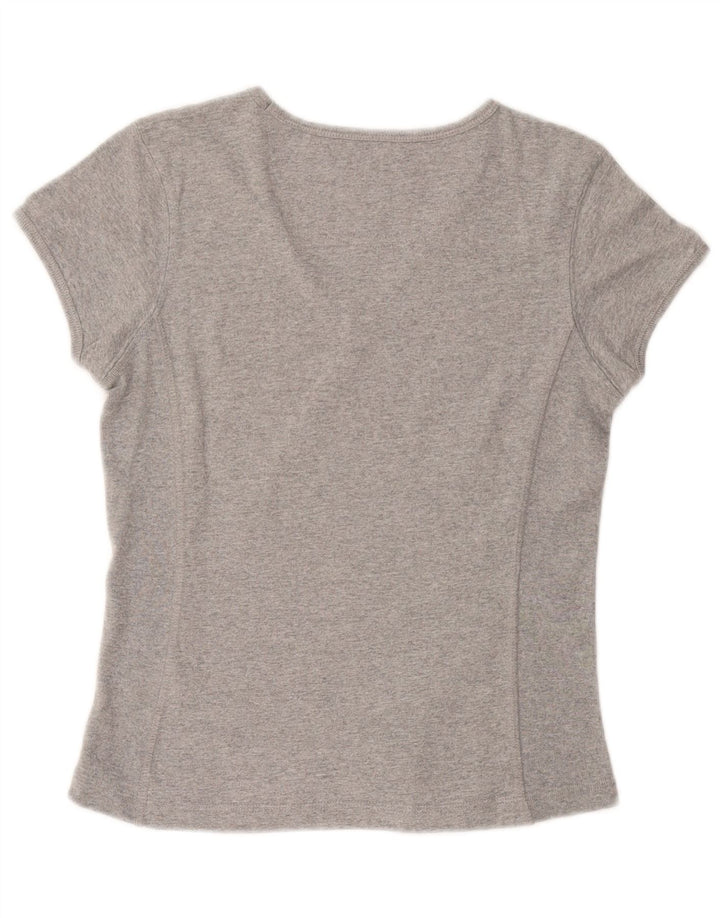 Champion Womens Heritage Classics T-Shirt Top UK 12 Medium Grey Cotton