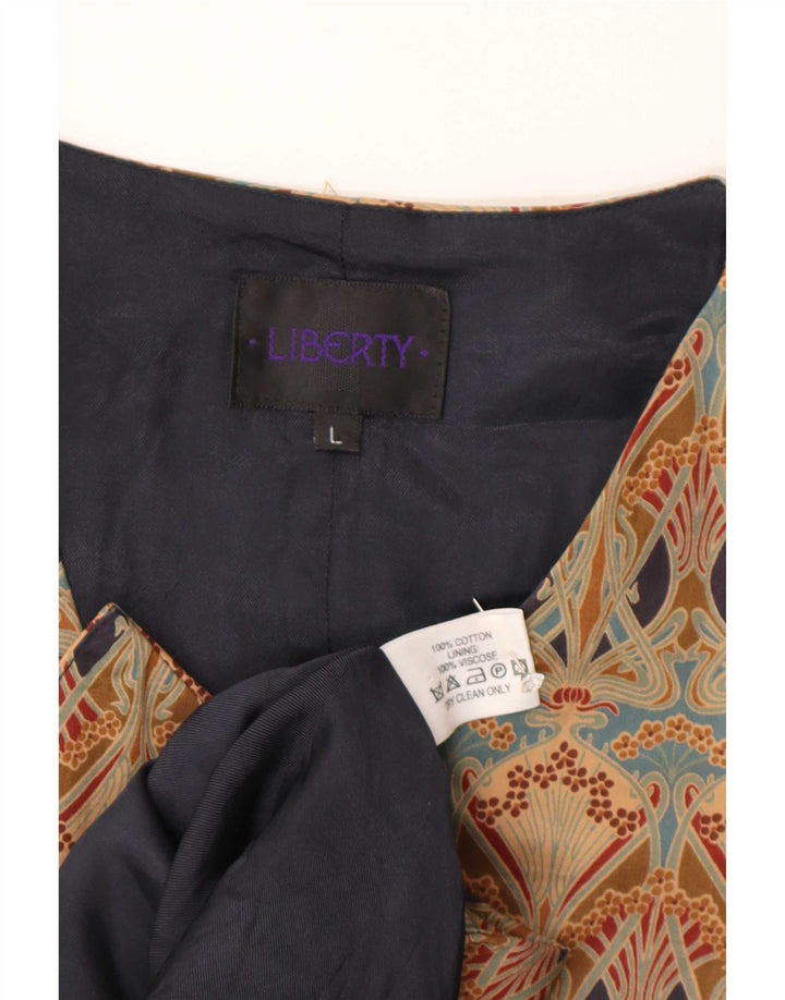 Liberty Mens Waistcoat Large Beige Floral Cotton