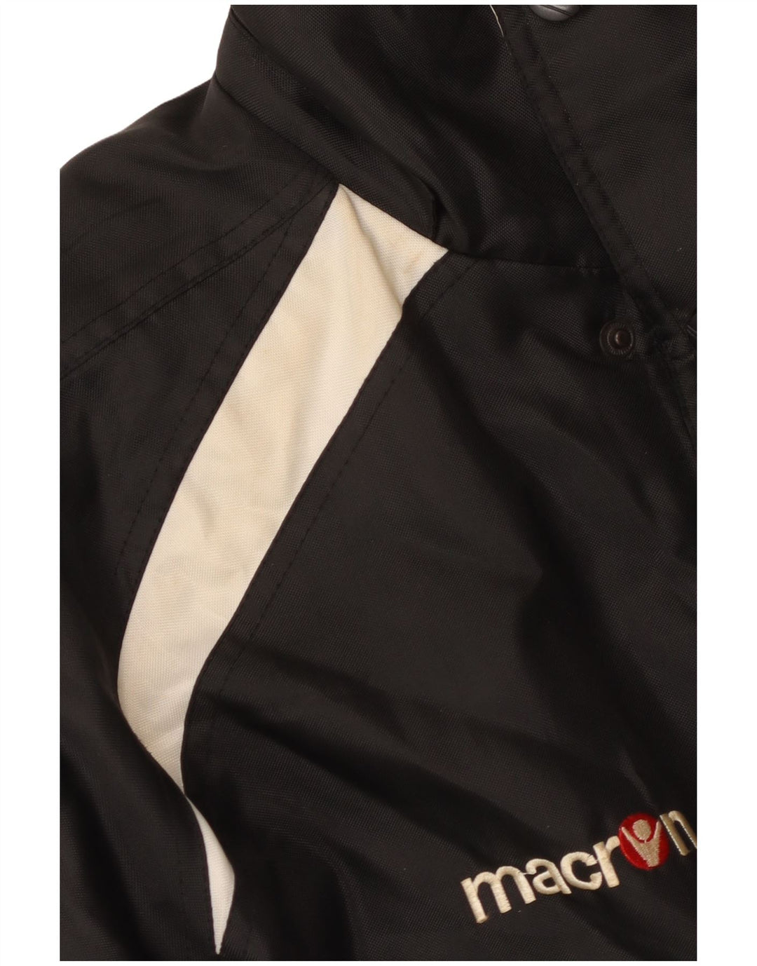 Macron Mens Graphic Windbreaker Coat UK 36 Small Black Colourblock