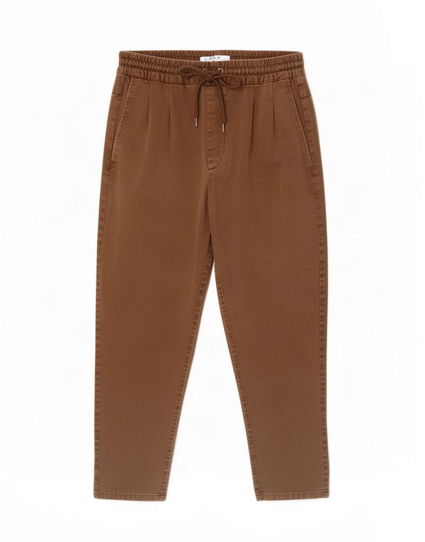 Zara Mens Pegged Capri Trousers Medium W30 L23 Brown Cotton