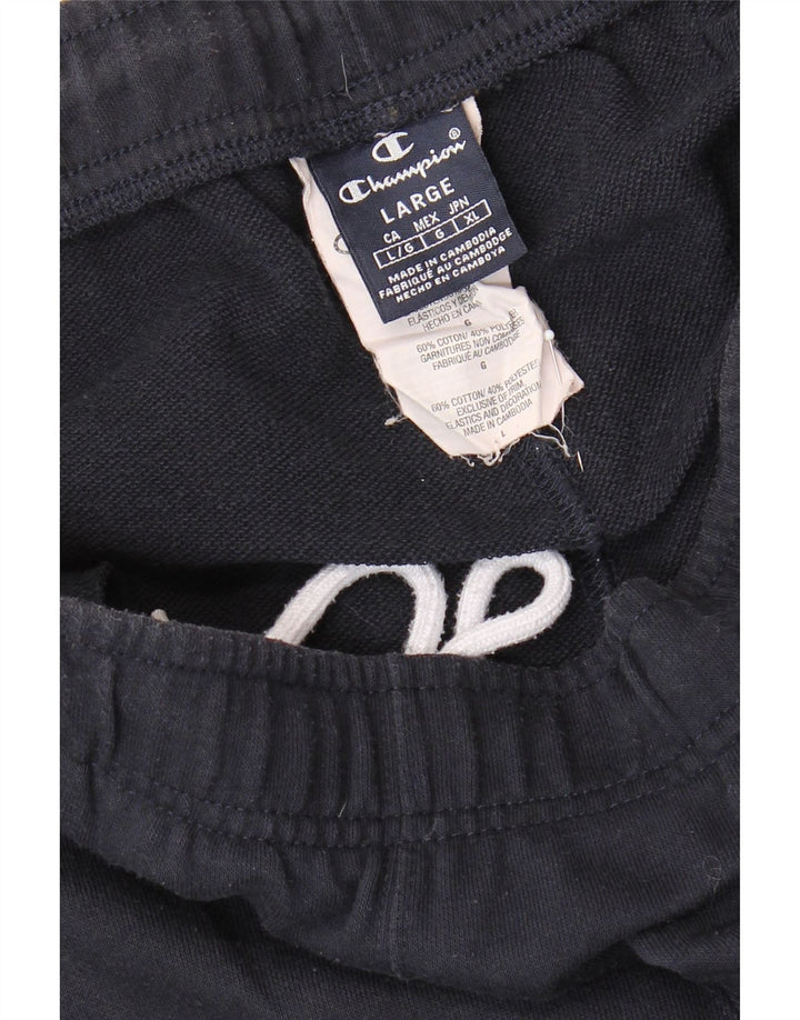 Champion Mens Tracksuit Trousers Large  Navy Blue Cotton