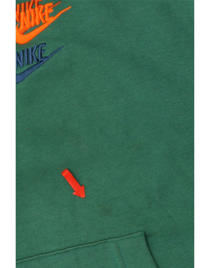 Nike Mens Hoodie Jumper Medium Green Cotton