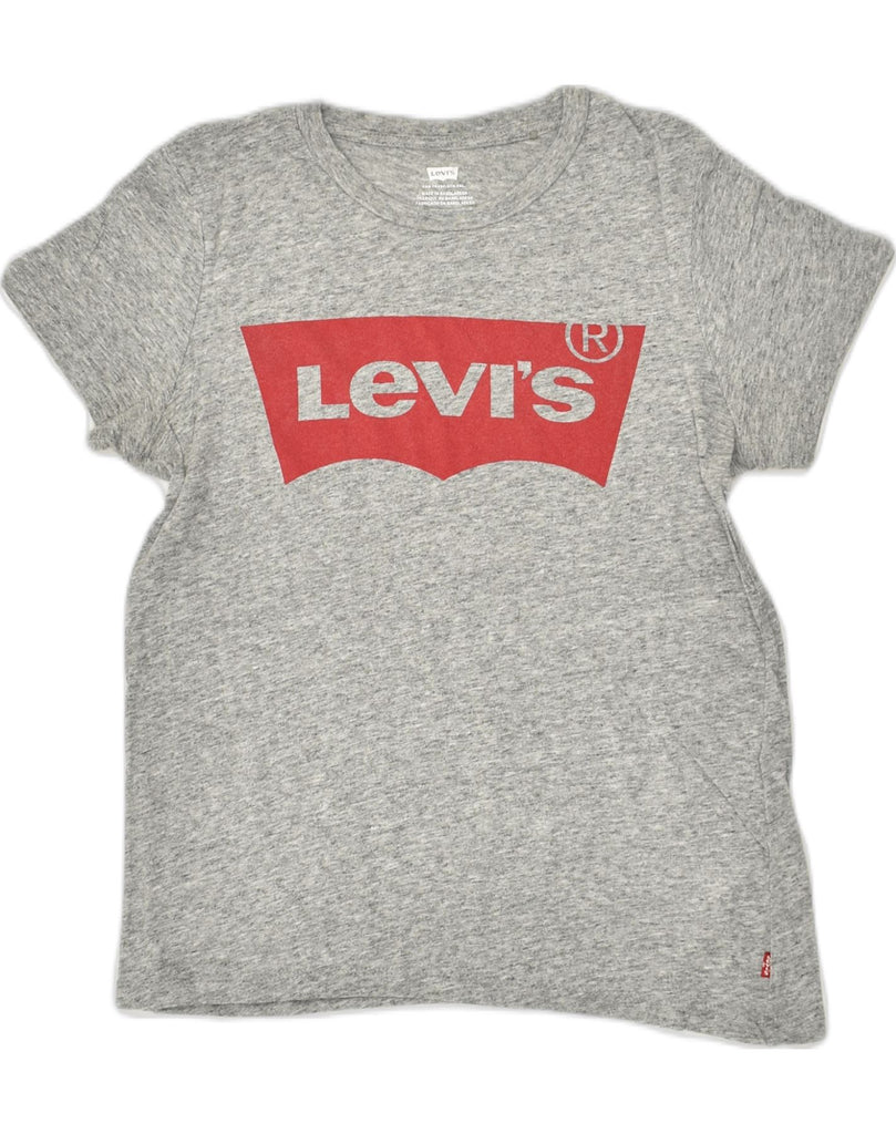 LEVI'S Womens Graphic T-Shirt Top UK 6 XS Grey | Vintage Levi's | Thrift | Second-Hand Levi's | Used Clothing | Messina Hembry 