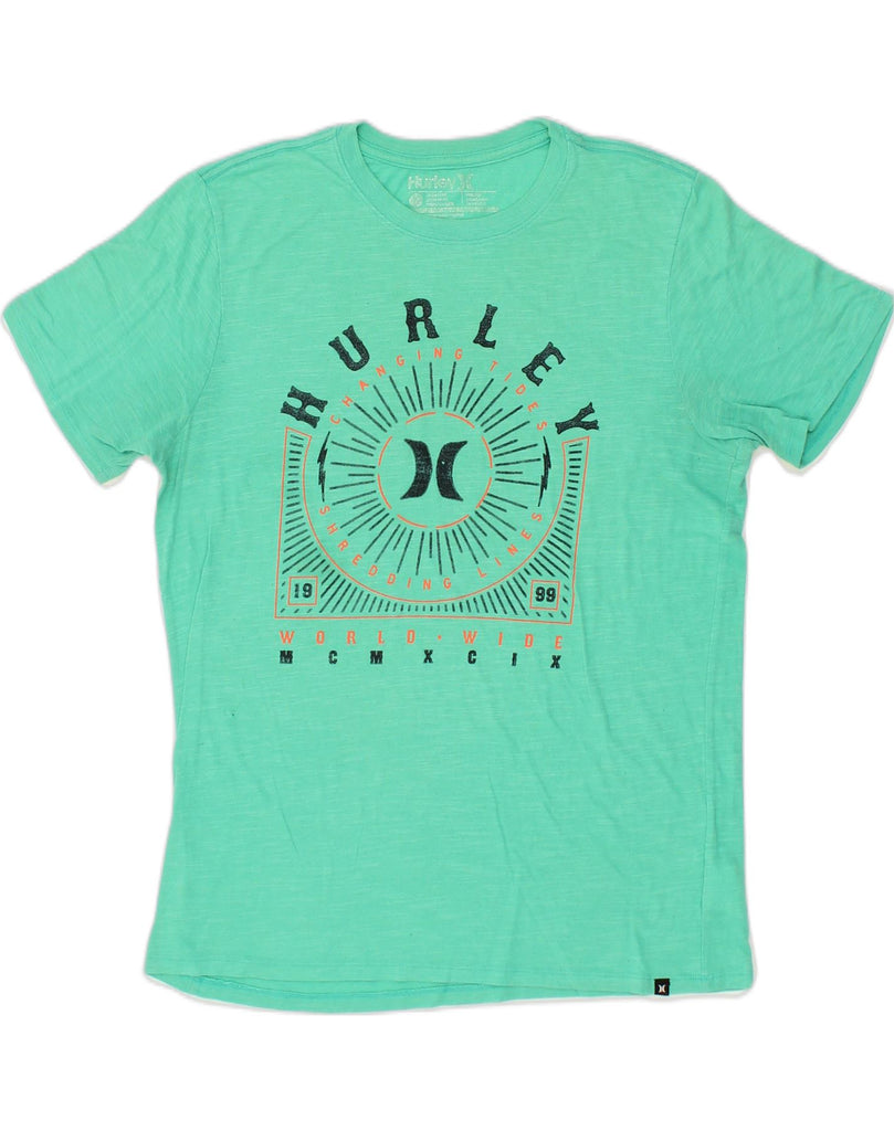 HURLEY Mens Premium Fit Graphic T-Shirt Top Large Turquoise Cotton | Vintage Hurley | Thrift | Second-Hand Hurley | Used Clothing | Messina Hembry 