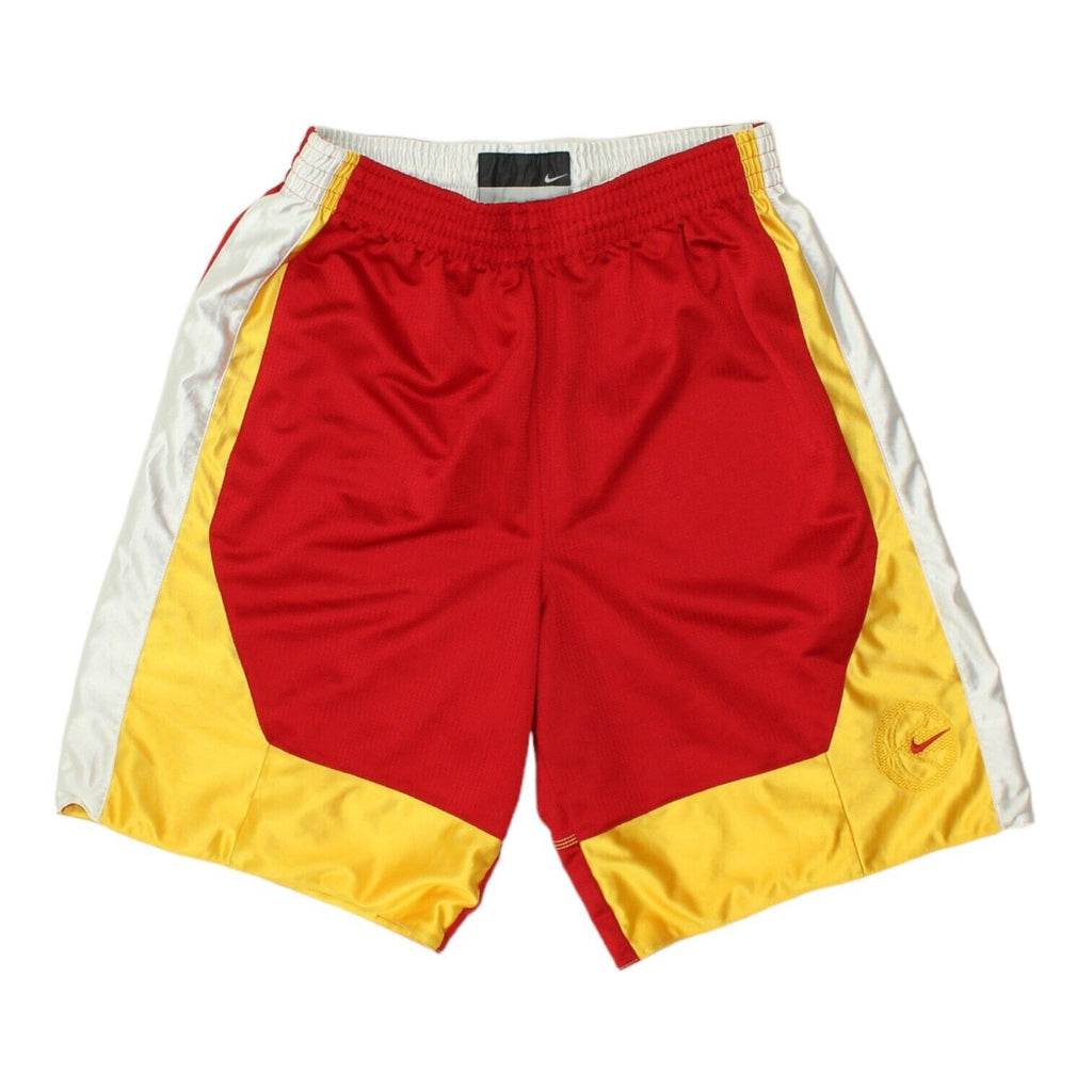 Nike Mens Red White Yellow Reversible Basketball Shorts | Vintage Sportswear VTG | Vintage Messina Hembry | Thrift | Second-Hand Messina Hembry | Used Clothing | Messina Hembry 