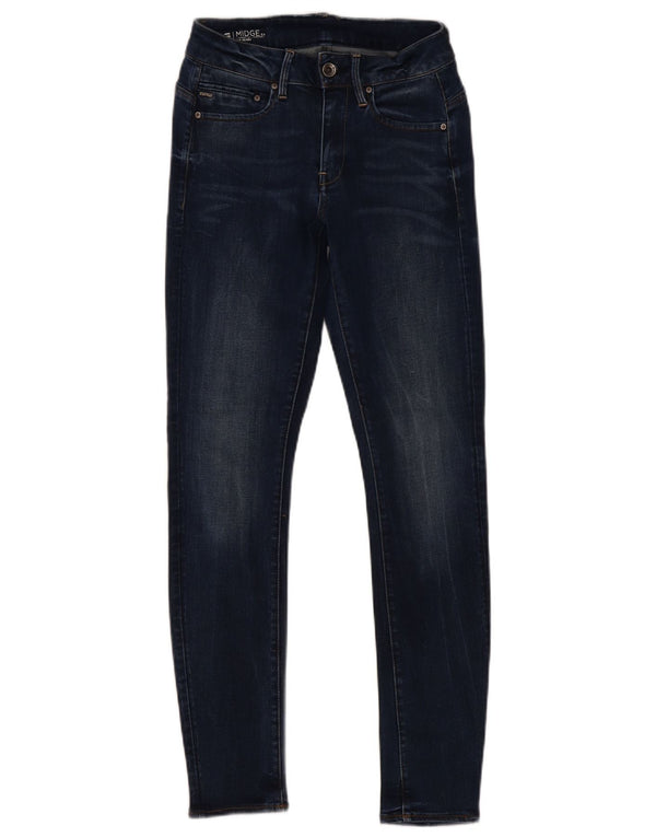 G-Star Womens Skinny Jeans W26 L30 Navy Blue Cotton