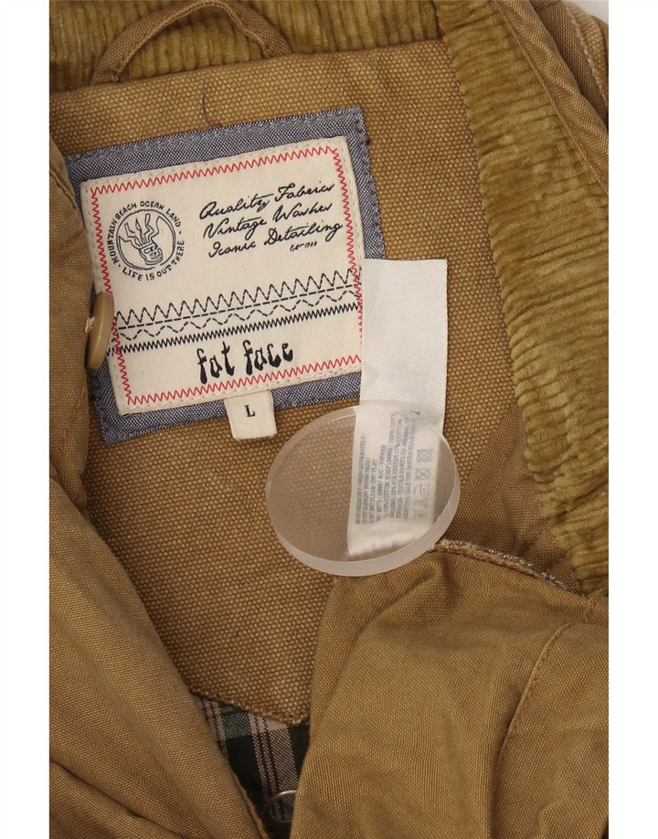 Fat Face Mens Military Jacket UK 40 Large Beige Cotton