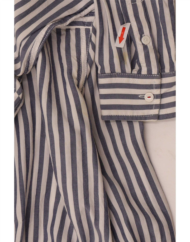 Tommy Hilfiger Womens Shirt UK 10 Small Blue Pinstripe
