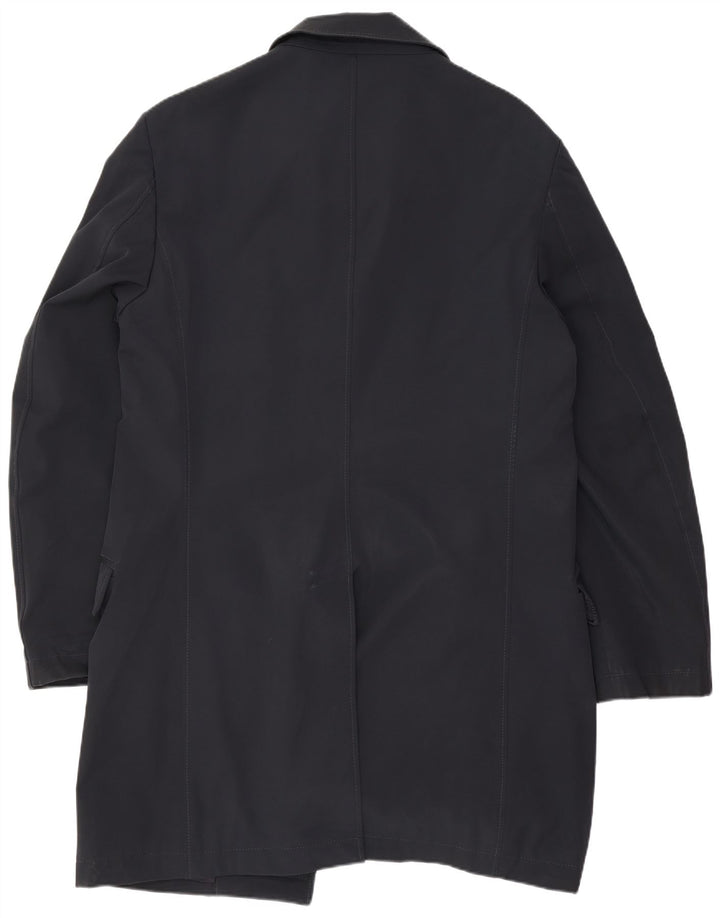 Fay Mens Overcoat UK 38 Medium Navy Blue Polyester Classic
