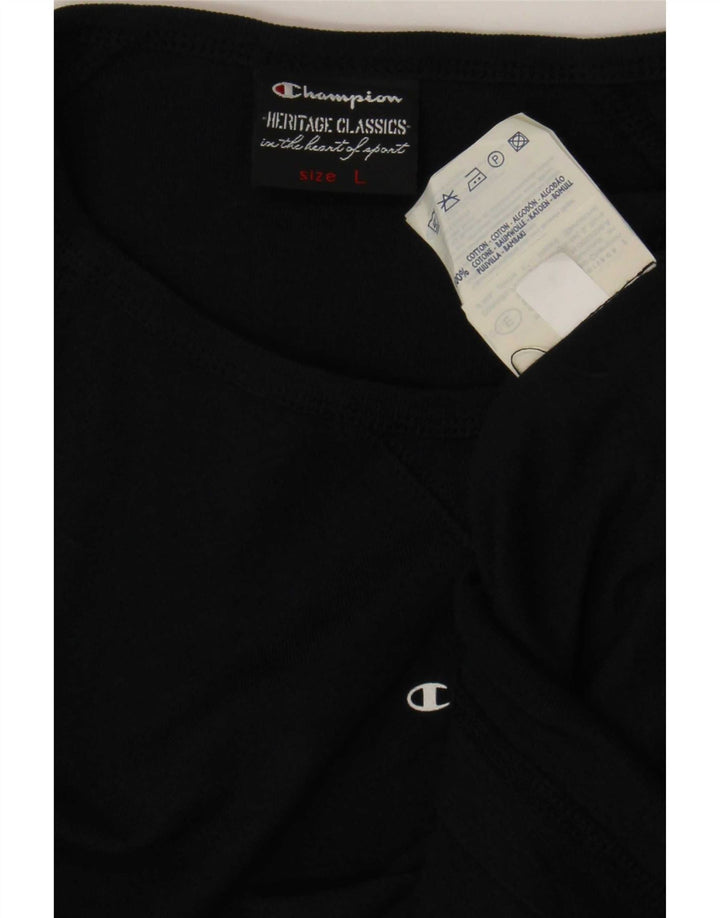 Champion Womens Graphic Top Long Sleeve UK 16 Large Navy Blue