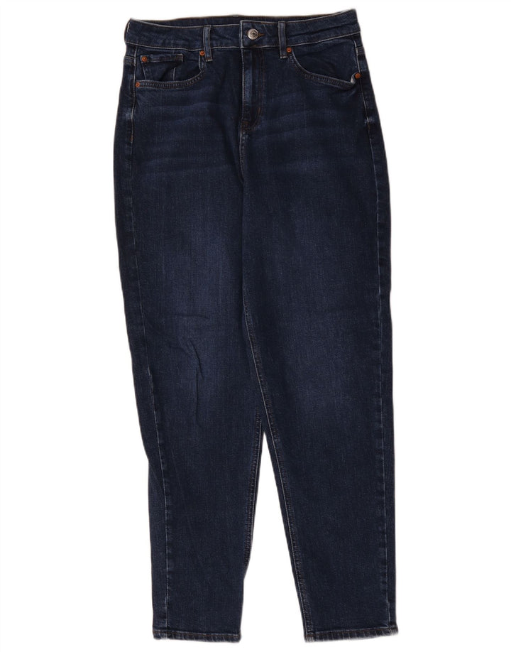 Marks & Spencer Womens Tapered Jeans UK 12 Medium W30 L29 Blue Cotton