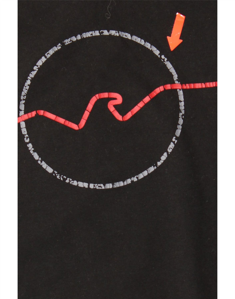 ARMANI JEANS Womens Graphic T-Shirt Top UK 14 Large Black Cotton Vintage Armani Jeans and Second-Hand Armani Jeans from Messina Hembry 