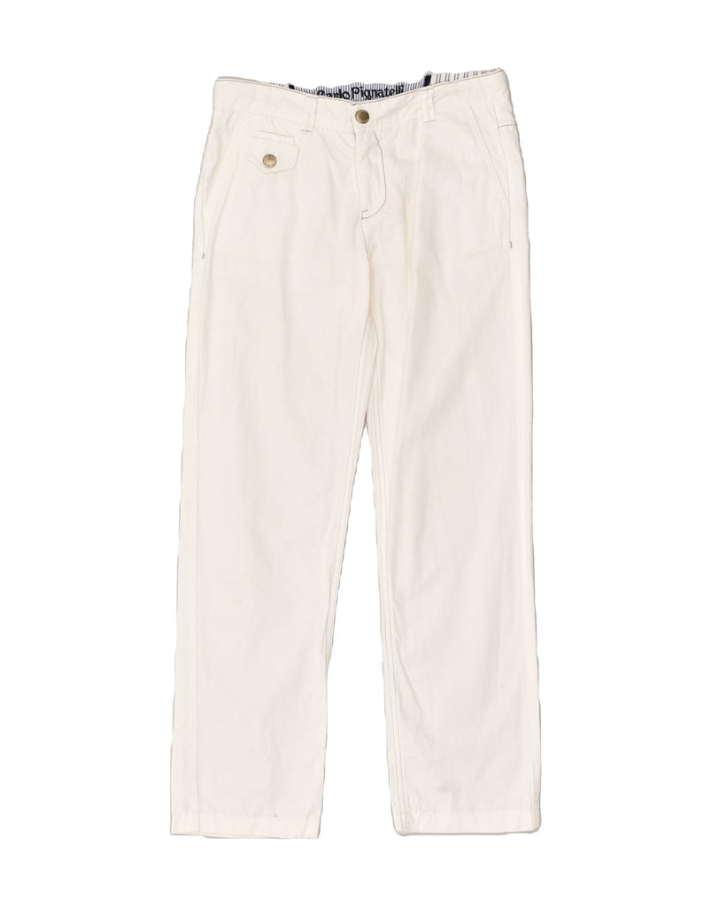 CARLO PIGNATELLI Womens Straight Chino Trousers IT 44 Medium W28 L28 White | Vintage Carlo Pignatelli | Thrift | Second-Hand Carlo Pignatelli | Used Clothing | Messina Hembry 