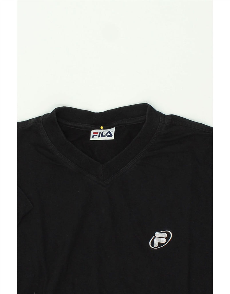 FILA Mens T-Shirt Top XL Black Cotton Vintage Fila and Second-Hand Fila from Messina Hembry 