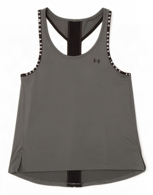 Under Armour Womens Graphic Vest Top UK 6 XS Grey Colourblock