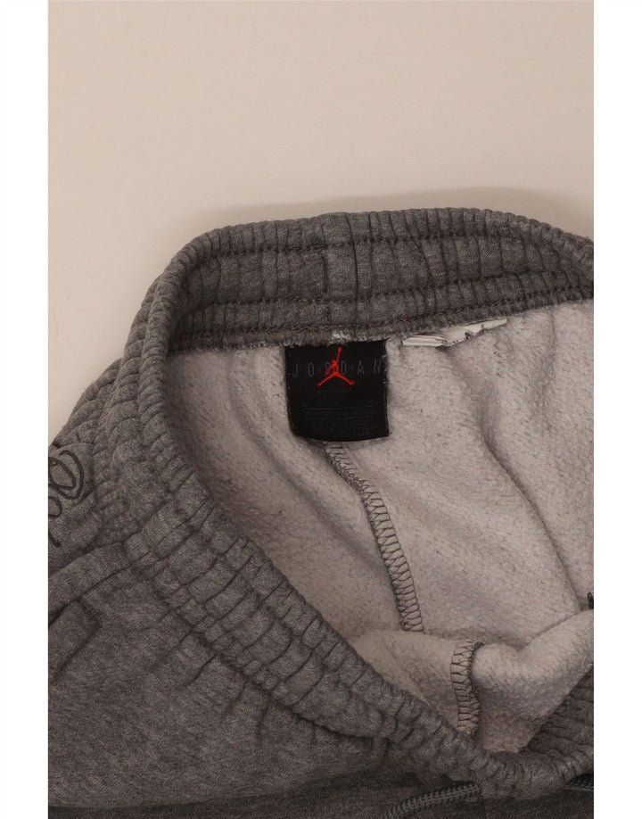 JORDAN Boys Tracksuit Trousers Joggers 10-11 Years Medium Grey Flecked