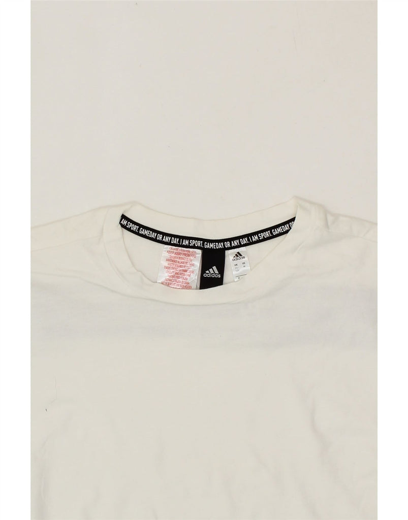 ADIDAS Boys T-Shirt Top 11-12 Years White Cotton Vintage Adidas and Second-Hand Adidas from Messina Hembry 