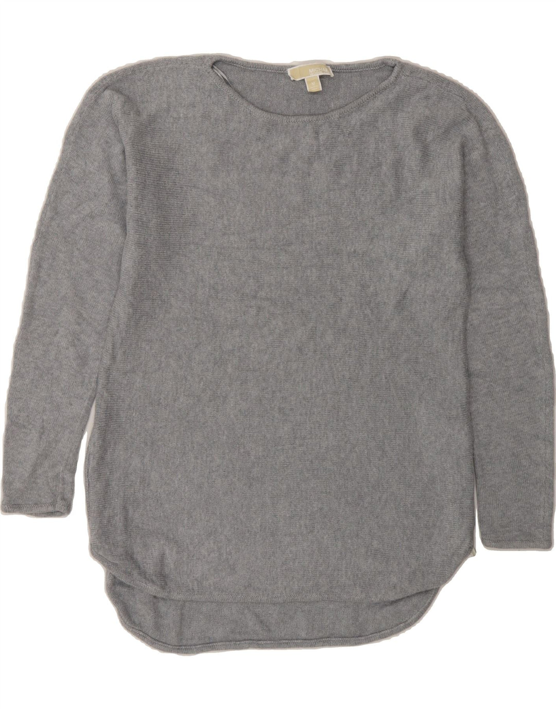 MICHAEL KORS Womens Boat Neck Jumper Sweater UK 14 Medium Grey Cotton Vintage Michael Kors and Second-Hand Michael Kors from Messina Hembry 