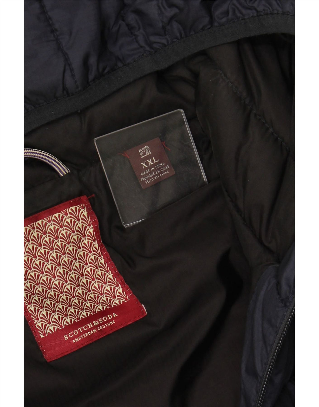 SCOTCH & SODA Womens Hooded Padded Gilet UK 20 2XL Navy Blue