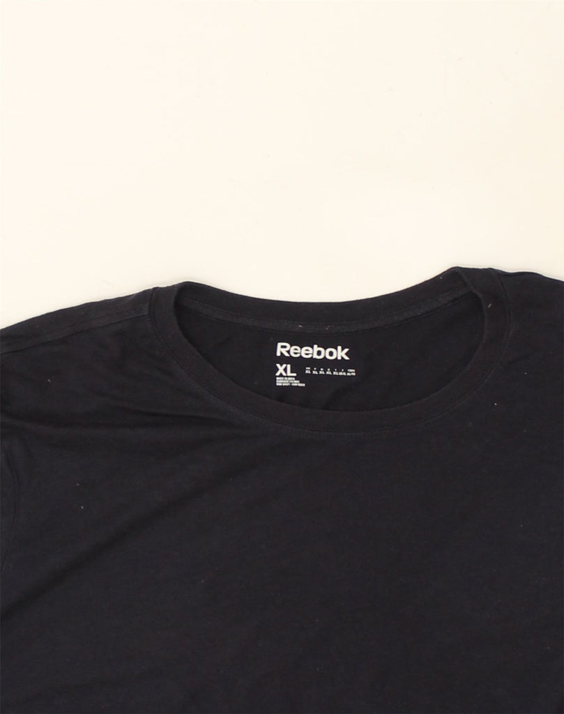 REEBOK Mens T-Shirt Top XL Navy Blue Cotton | Vintage Reebok | Thrift | Second-Hand Reebok | Used Clothing | Messina Hembry 