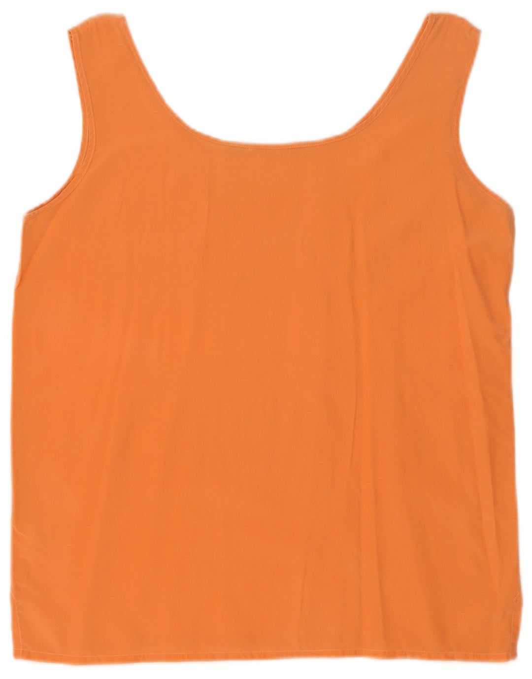 Vintage Womens Sleeveless Blouse Top UK 14 Medium Orange Silk