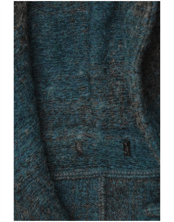 Vintage Womens Hooded Duffle Coat UK 16 Large Turquoise Check