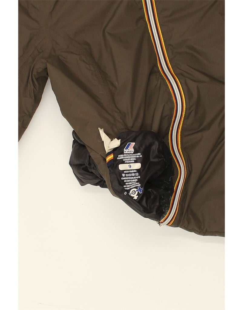 K-WAY Girls Reversible Padded Jacket 8-9 Years Brown Polyamide | Vintage K-Way | Thrift | Second-Hand K-Way | Used Clothing | Messina Hembry 