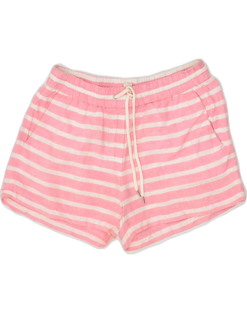 J. CREW Womens Sport Shorts US 00 2XS W28 Pink Striped Linen | Vintage J. Crew | Thrift | Second-Hand J. Crew | Used Clothing | Messina Hembry 