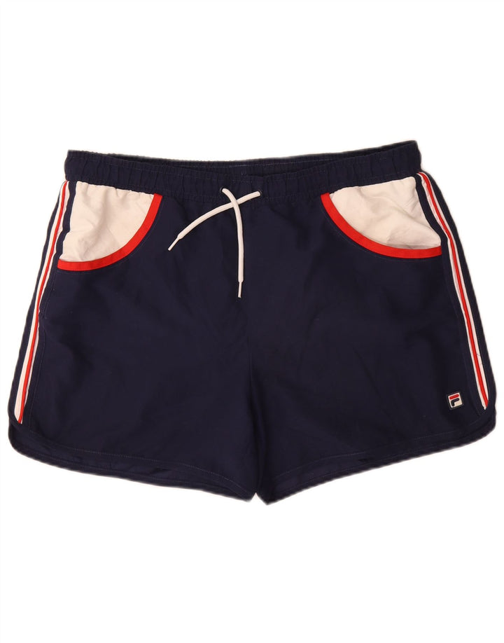 Fila Mens Swimming Shorts Large  Navy Blue Colourblock Polyester