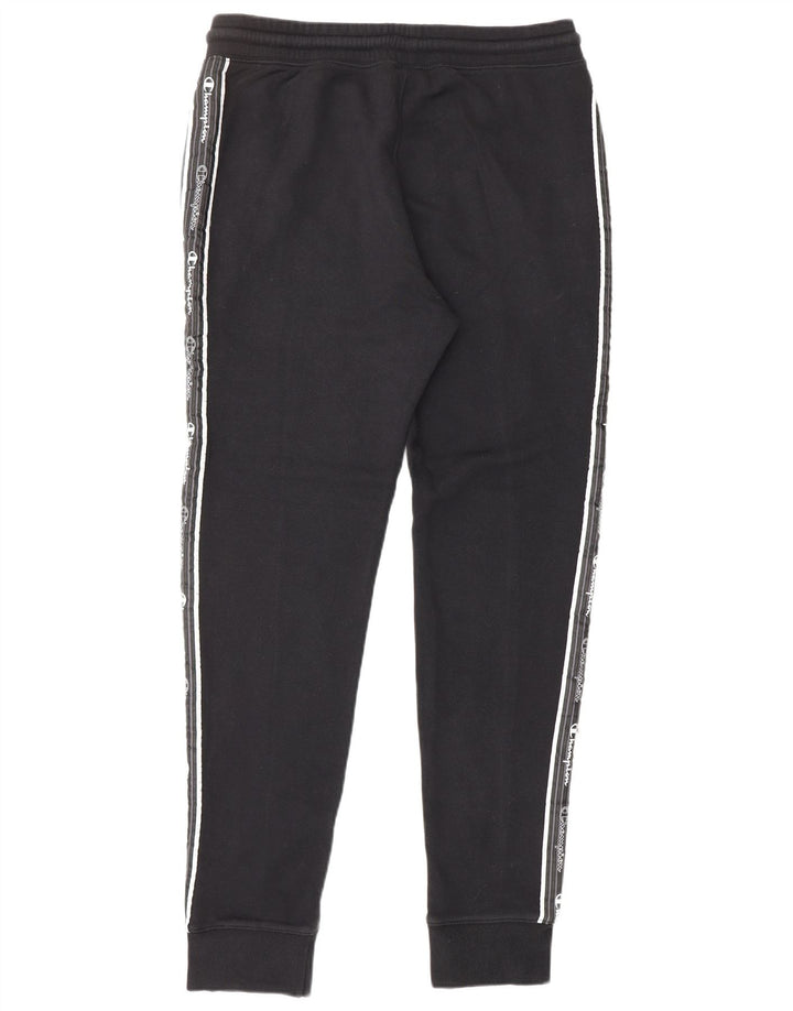 CHAMPION Mens Graphic Tracksuit Trousers Joggers Medium Black