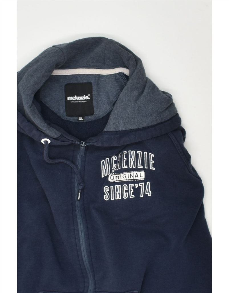 MCKENZIE Mens Zip Hoodie Sweater XL Navy Blue | Vintage Mckenzie | Thrift | Second-Hand Mckenzie | Used Clothing | Messina Hembry 