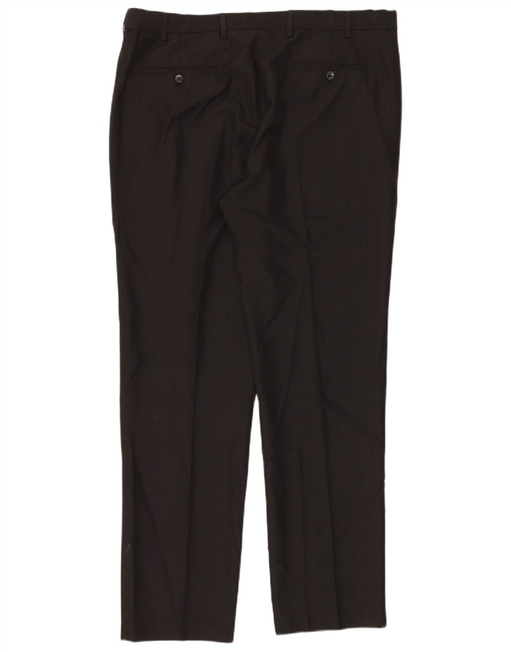 Marks & Spencer Mens Regular Fit Suit Trousers W40 L33 Black Polyester