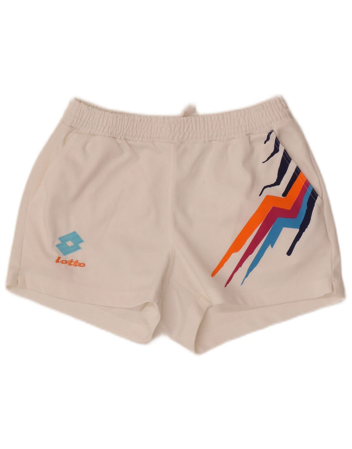 Lotto Womens Sport Shorts UK 12 Medium White Geometric