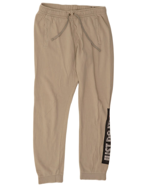 Nike Mens Graphic Tracksuit Trousers Joggers Large Beige Cotton