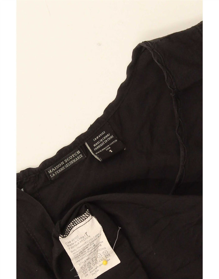 Maison Scotch Womens Blouse Top US 1 XS Black Silk